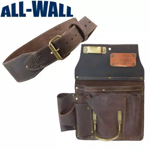 Ox Pro 12-Pocket Drywall Tool Pouch and 3" Belt - Heavy Duty Top Grain Leather - Picture 1 of 7
