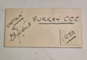 EXTREME RARE DOUGLAS JARDINE ENGLAND CRICKET BODYLINE CAPTAIN SIGNED PIECE ASHES - Picture 1 of 4