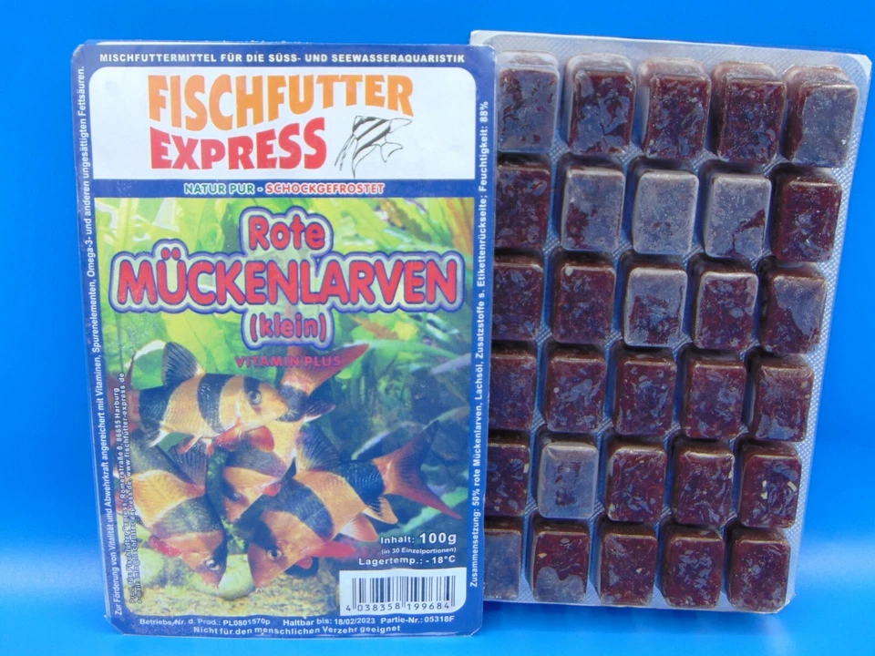 Frostfutter Rote Mückenlarven 40x 100g Blister - Bild 1 von 1