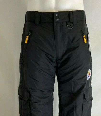 NFL PITTSBURGH STEELERS MEN'S CLASSIC CARGO WINTER/SNOW/SKI PANTS,BLACK A SIZES Cover