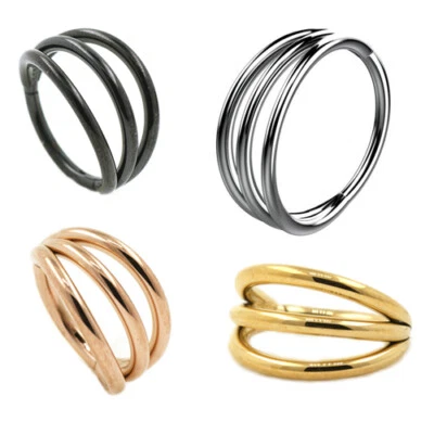 1,2mm Ohr Clicker 3 Ringe Rand Segment Scharnier Rose Gold Silber Helix Conch - Bild 1 von 2