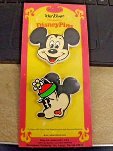 Spille Disney vintage Walt Disney dipinte a mano Topolino e Minnie NOS - Foto 1 di 4