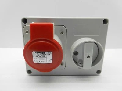 GEWISS GW66009 16 AMP 415 VOLT 5 PIN RED IP44 INTERLOCKED SWITCHED SOCKET  - Image 1 of 4
