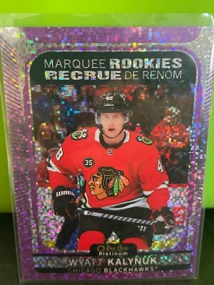 2021-22 OPC Platinum 223 Wyatt Kalynuk Marquee Rookies Violet Pixels #/299 - Image 1 of 2