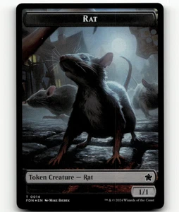 FOIL - MTG - Rat (0014) Zombie Double-Sided Token - Foundations - Picture 1 of 2
