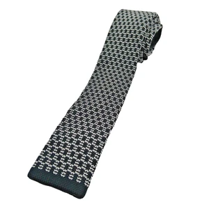 ALDO Tie Necktie Men's Black White Geometric Square Tip Retro Slim Skinny - Picture 1 of 10