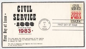 1983 Civil Service centennial Sc 2053 FDC hand-made RJM cachet - Picture 1 of 2