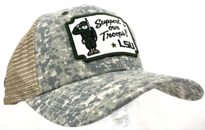 NEW LSU Louisiana State Tigers Digital Camo Mesh Snapback Troops Cap Hat OSFA - Image 1 of 4