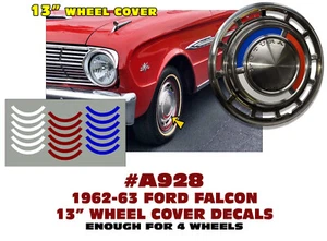 A928 FORD FALCON FUTURA - 13" HUB CAP DECAL INSERTS - Bild 1 von 1