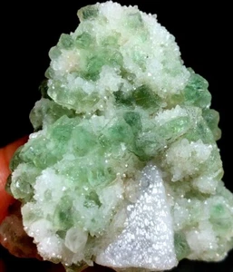 110g Natural skeletal Elestial Candle QUARTZ Crystal Inner Mongolia&Fluorite - Imagen 1 de 9
