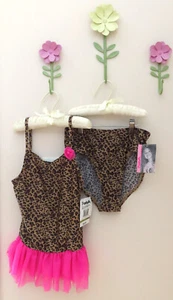 NWT Flapdoodles Two-Piece Leopard Print Swimsuit Girls' Size 14 - Picture 1 of 8