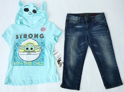 Niñas 2 Piezas Star Wars Camiseta Sudadera con Capucha Denim Jeans Conjunto Talla 10 NUEVO Foto 1 de 4