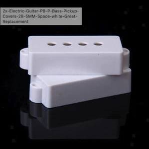 Nuevo 2 Tapas Datos De Bass Blanco para Guitarra P-Bass - Imagen 1 de 3