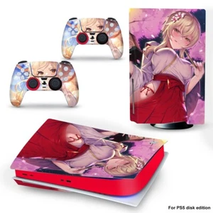 Anime Red Girls PS5 Disk Skin Sticker Vinyl Wrap for Playstation 5 Complete Set - Picture 1 of 1
