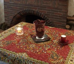 LPUK Termeh tablecloth, Persian exquisite rug style tapestry tablecloth Series 1 - Picture 1 of 6