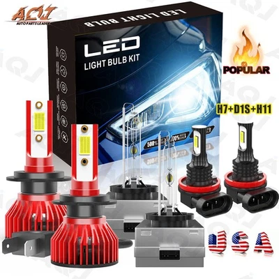 For Hyundai Equus 2011-2013 Combo LED HID Headlight Hi/Lo Beam Fog Light Bulbs Foto 1 de 4