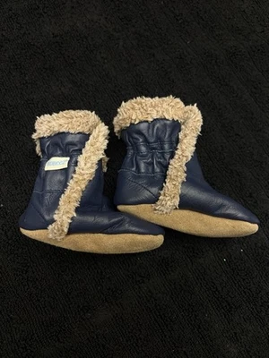 Robezz H Bebé Niño Zapatos Suaves Azul Marino Cuero Botas 0-6 Meses Vellón De Colección  Foto 1 de 4