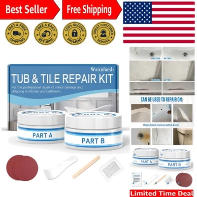 Kit de reparación de porcelana - Solución de astillas, arañazos y fugas para fregaderos y duchas Foto 1 de 4