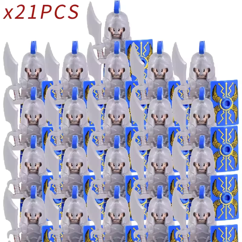 Переплетающийся кирпич рыцарь минифигурки x 21 средневековые римляне спартанцы греки новый - Изображение 1 из 4