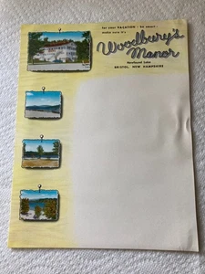 10 Seiten Schreibwaren WOODBURY'S MANOR Bristol, New Hampshire NH Newfound Lake - Bild 1 von 2