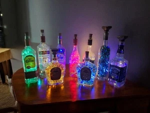 Customized Liquor Bottle Lamps, Personalized, Indoor/ Outdoor, Birthday/bachelor - Picture 1 of 24