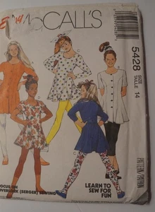 McCalls 5428 Girls Tunic Leggings Sewing Pattern Sizes 7 - Picture 1 of 2