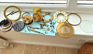 Clock Makers French Clock Movement parts HUGE lot French Clock parts Non runner - Picture 1 of 20