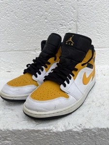 Air Jordan 1 Mid University Gold Size 9.5 White Black Yellow Colorway Basketball - Picture 1 of 19