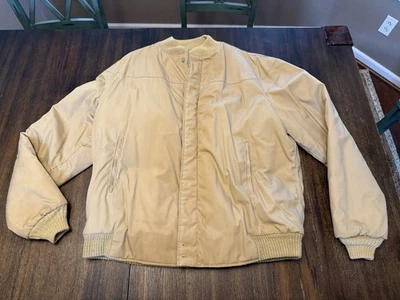 Chaqueta de bombardero universitaria Catalina 46 beige tostado forrada de colección original EE. UU. Foto 1 de 4