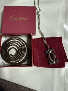Cartier Necklace Pendant Top Cadena Charm Elegant Silver Chain Accessory Silver - Picture 1 of 15