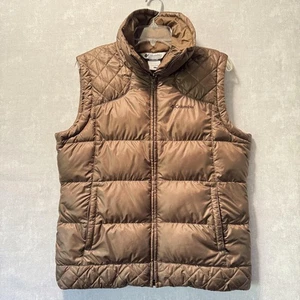 Columbia Vest Womens Large Brown Quilted Puffer Down Insulated Pockets WL1454 - Picture 1 of 9
