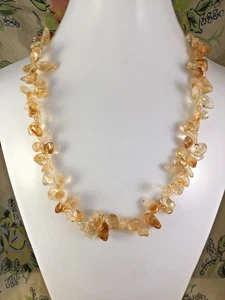 Citrine Necklace with 925 Silver Clasp, 19" long - Picture 1 of 4
