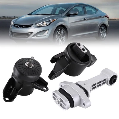 Juego de 3 piezas de montaje de motor y transmisión para Hyundai Accent Elantra Kia Forte Rio Foto 1 de 4
