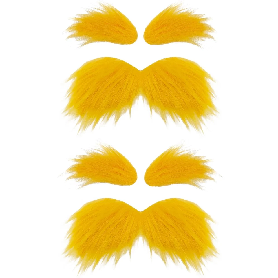 2 Juegos Bigote y Cejas Amarillas, Halloween Autoadhesivo Imitación... Foto 1 de 4