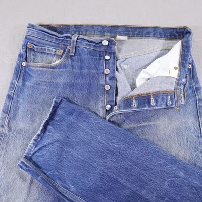 Pantalones de mezclilla Levis 501 XX para hombre 35x27 azul botón mosca pierna recta lengüeta roja Y2K de colección Foto 1 de 4