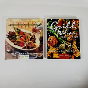 Lot Of 2 Food & Wine Cookbooks The Vegetarian Table Italy, Grill Italian HC - Picture 1 of 5