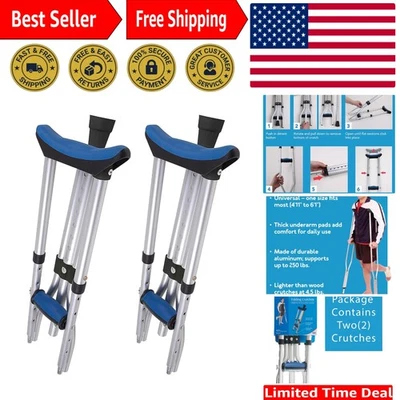 Travel-Friendly Folding Crutches with Cushions - Lightweight Support for All - Image 1 of 4