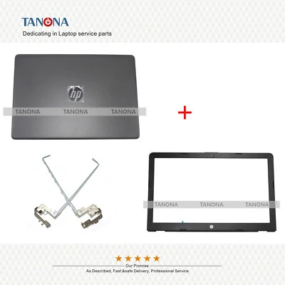 New For HP 250 255 G6 256 G6 258 G6 Lcd Back Cover Top Case + Bezel + hinges BLK - Image 1 of 4