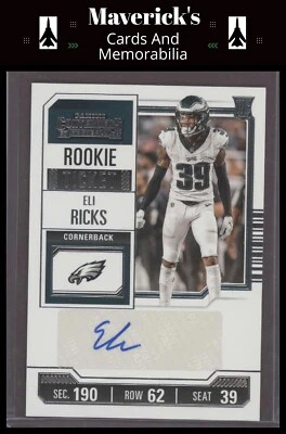 Eli Ricks 2023 Panini Contenders Rookie Ticket Autograph Eagles - Image 1 of 2
