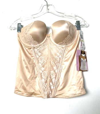 Corsé nupcial Jezabel Bustier para mujer talla 38B beige gel almohadillas push up encaje desnudo Foto 1 de 4