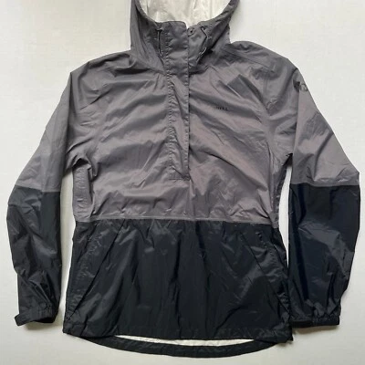 Merrell Rain Jacket Women Small Hooded Windbreaker Opti Shell Gray Black 1/2 Zip - Image 1 of 4