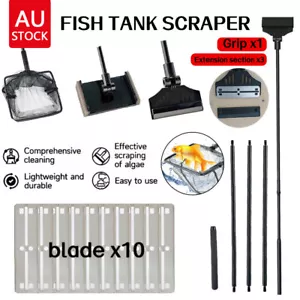 3 In 1 Aquarium Fish Tank Clean Kit Glass Algae Scrapers Cleaner Set Useful Tool - Picture 1 of 12