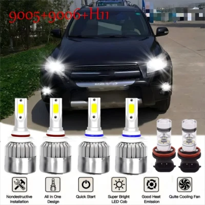 Lâmpadas de neblina altas baixas para faróis de LED Toyota RAV4 2006 2007 2008 2009-2012 - Imagem 1 de 4