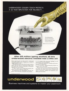 1959 Underwood Typewriter: Golden Touch Vintage Print Ad - Picture 1 of 1