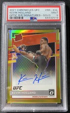 2021 Chronicles UFC Optic Gold Rated Rookie Signature Kevin Holland /10 PSA 9