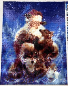 Santa Deer Wolf Holidays Yule Diamond Painting Ready to Frame (6” x 8”) - Picture 1 of 4