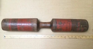 Vintage large hand carved painted Indian wood pestle grinder - Picture 1 of 5