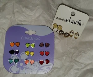 ¡Lote de dos tarjetas de pendientes con 12 pares de pendientes perforados sin usar! - Imagen 1 de 3