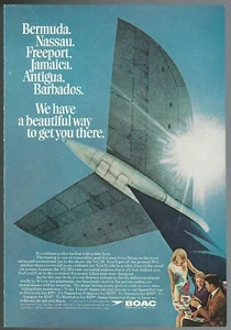 1967 BOAC advertisement, Stewardess, sexist! Vickers VC10 airplane, VC 10 print - Bild 1 von 3