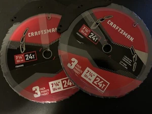 NEW Craftsman CMAS3725243 7-1/4" x24-T Circular Saw Framing Blade Pack of 6 - Picture 1 of 2